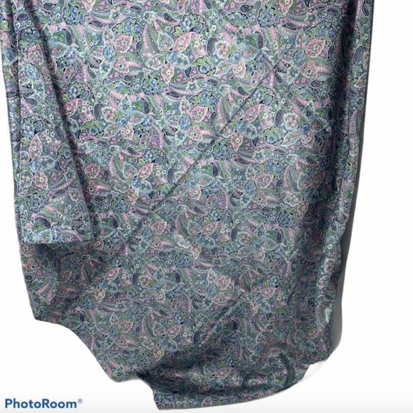 Wyoming Traders Wild Rag Calico Blue Paisley Silk Western Scarf - 42" - Picture 2 of 2